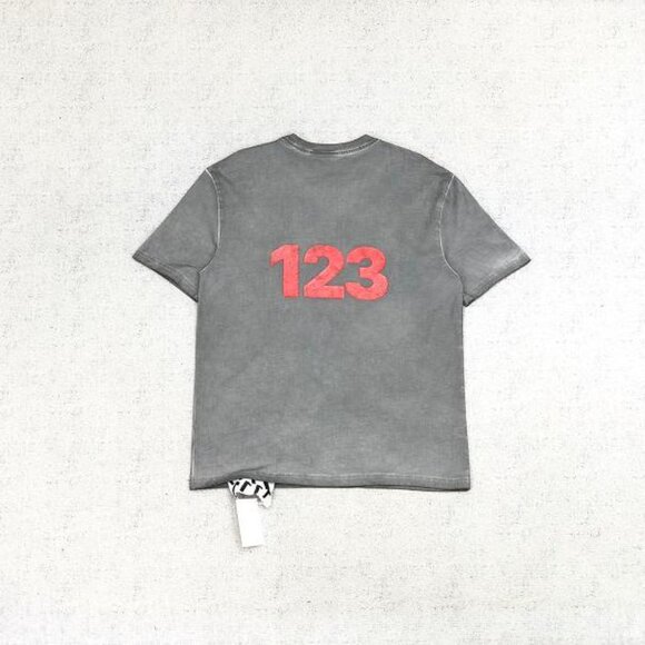 RIVINGTON ROI REBIS Distressed Vintage Lettering T Shirt Gray Short Sleeve - Picture 6 of 7